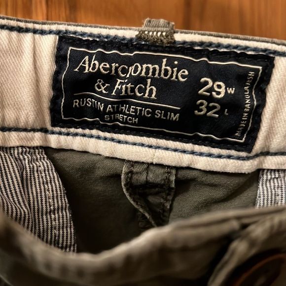 Abercrombie & Fitch Rustin Athletic Slim Stretch Pants - olive green (29W X 32L) - Picture 3 of 7